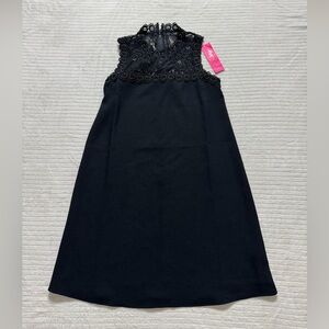 Lilly Pulitzer Harmon Shift Black Lace Detail Mini Dress